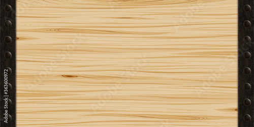 wood and metal texture background - Industrial style banner design element - black and wood