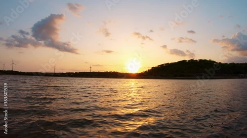 View of the Vadsar Lake during sunset at Wankaner, Gujarat, India photo