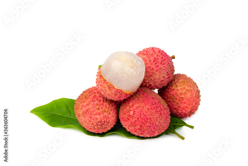 Close up Lychee fruit isolated on white background