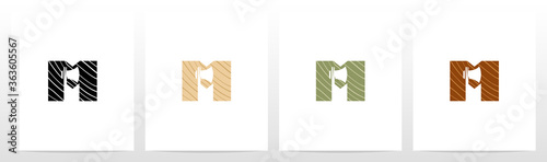 Axe On Wooden Letter Logo Design M