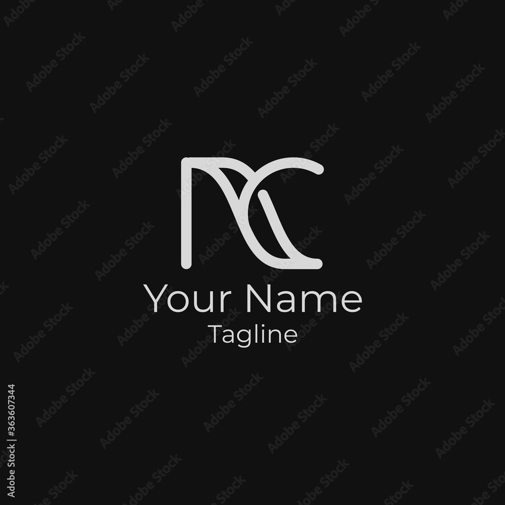 Obraz premium Simple Letter NC Initial logo design