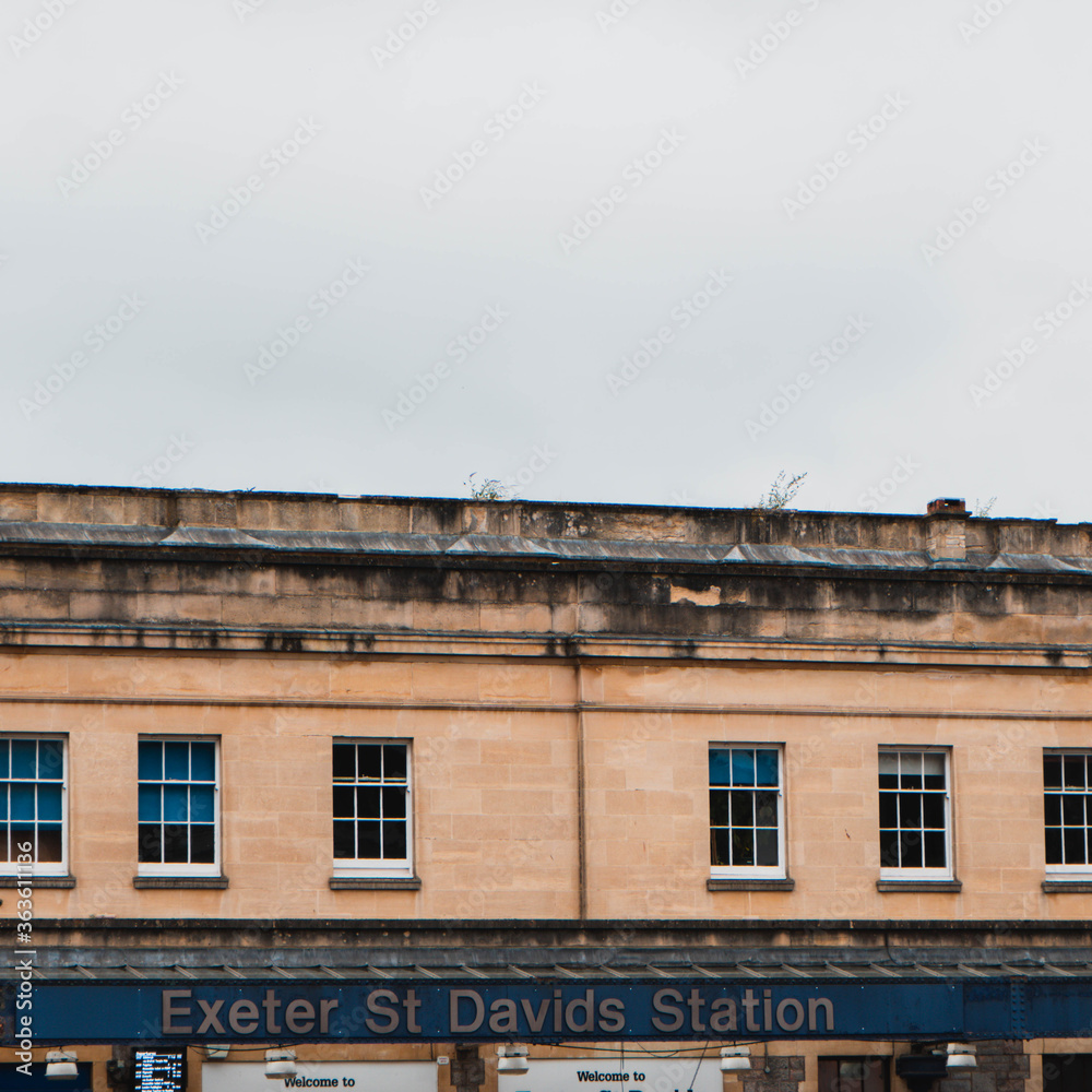 Exeter St Davids Train Station building and signage