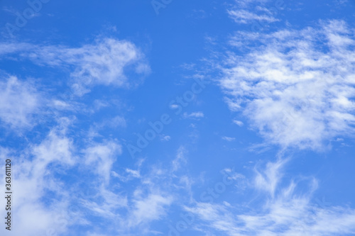 Blue sky with beautiful natural white clouds. .