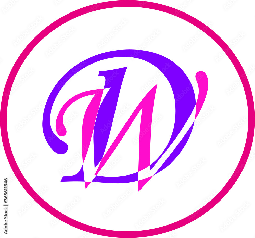 illustration of colourful initial letter DW in a circle logo vector illustration of colourful initial letter DW in a circle logo vector