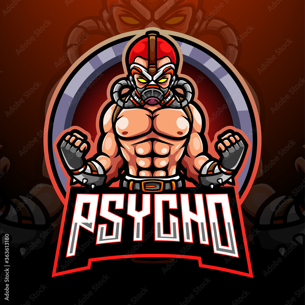 Psycho esport logo mascot design