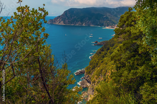 A view towards Monterosso al Mare from the Monterosso to Vernazza path in summertime