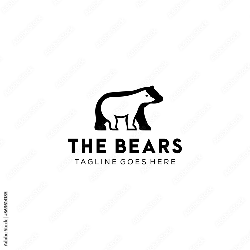 Creative Bear logo vector illustration, emblem template