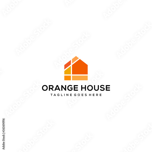 Modern house illustration formed from clean lines like the architectural design concept that looks clean logo design.