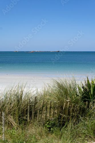 white sand beach and blue turquoise sea