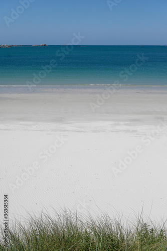 white sand beach and blue turquoise sea