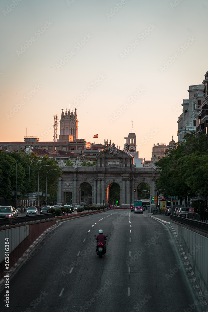 Sunset in Madrid city