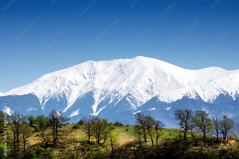 Winter landscape in Fagaras Mountains, Romania, Europe