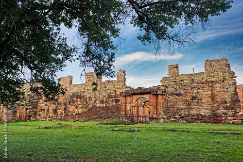 Ruins of the Jesuit reduction San Ignacio Mini of the Guaranisi  UNESCO World Heritage Site  Misiones  Argentina  South America