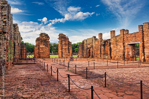 Ruins of the Jesuit reduction San Ignacio Mini of the Guaranisi, UNESCO World Heritage Site, Misiones, Argentina, South America photo