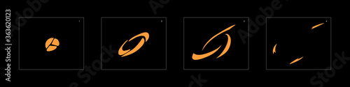 Shine dust effect. Dust explosion animation effect. Animation sprite sheet for games, cartoon or animation. vector style animation effect 1423.