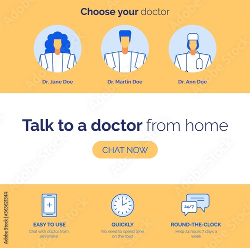 Online healthcare concept, medical specialist service advertisement