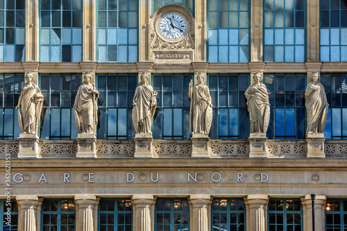 Canvas Print North Station (Gare du Nord, 1864) - one of the six large termini in Paris, largest and oldest railway stations in Paris