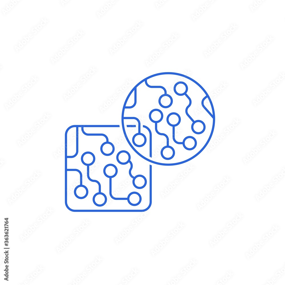 Electronic circuits. Communication, connection. Vector linear icon isolated on white background. Electronic circuits. Communication, connection. Vector linear icon isolated on white background.