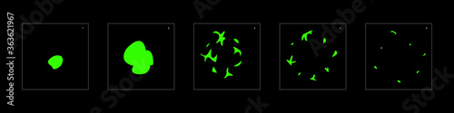 Shine liquid effect. Liquid explosion animation effect. Animation Sprite sheet for games, cartoon or animation. vector style animation effect 1431.