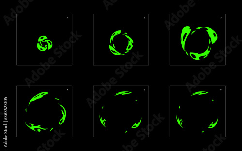 Shine liquid effect. Liquid explosion animation effect. Animation Sprite sheet for games, cartoon or animation. vector style animation effect 1449.