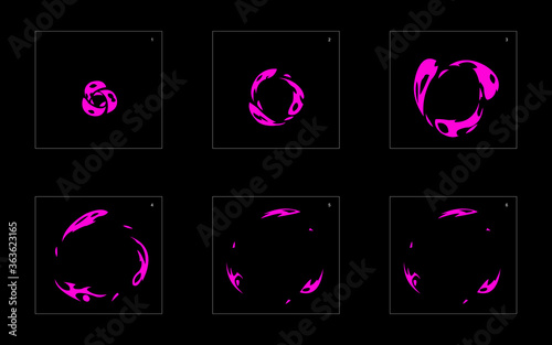 Shine poison explosion effect. Poison explosion animation effect. Animation Sprite sheet for games, cartoon or animation. vector style animation effect 1450.
