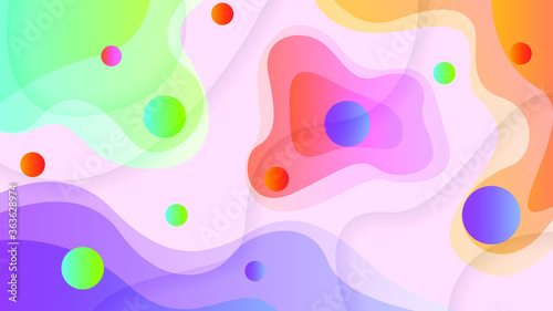 Abstract Gradient With Fluid Color And White Line Background Vector