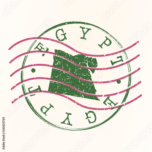 Egypt Stamp Postal. Map Silhouette Seal. Passport Round Design. Vector Icon. Design Retro Travel.