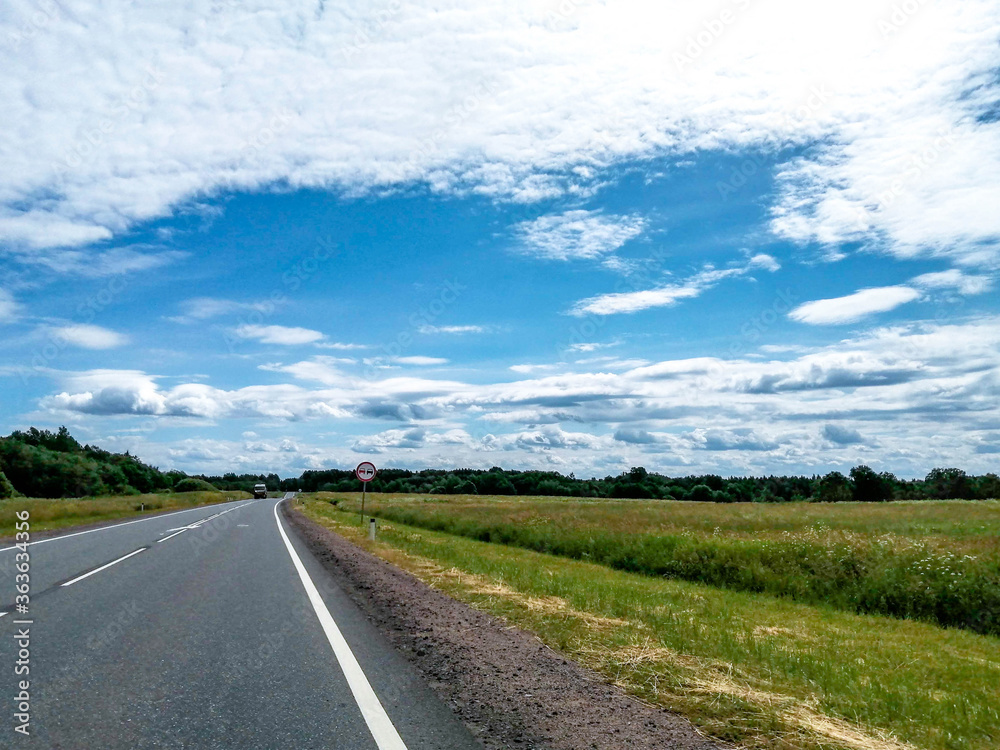 Background. the road stretches into the distance.