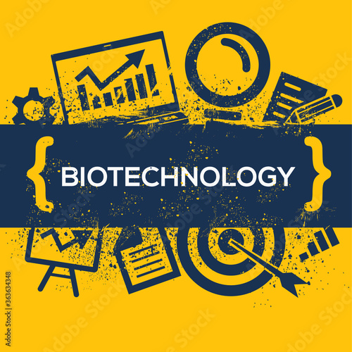 Creative (Biotechnology) Word with Icons ,Vector illustration.