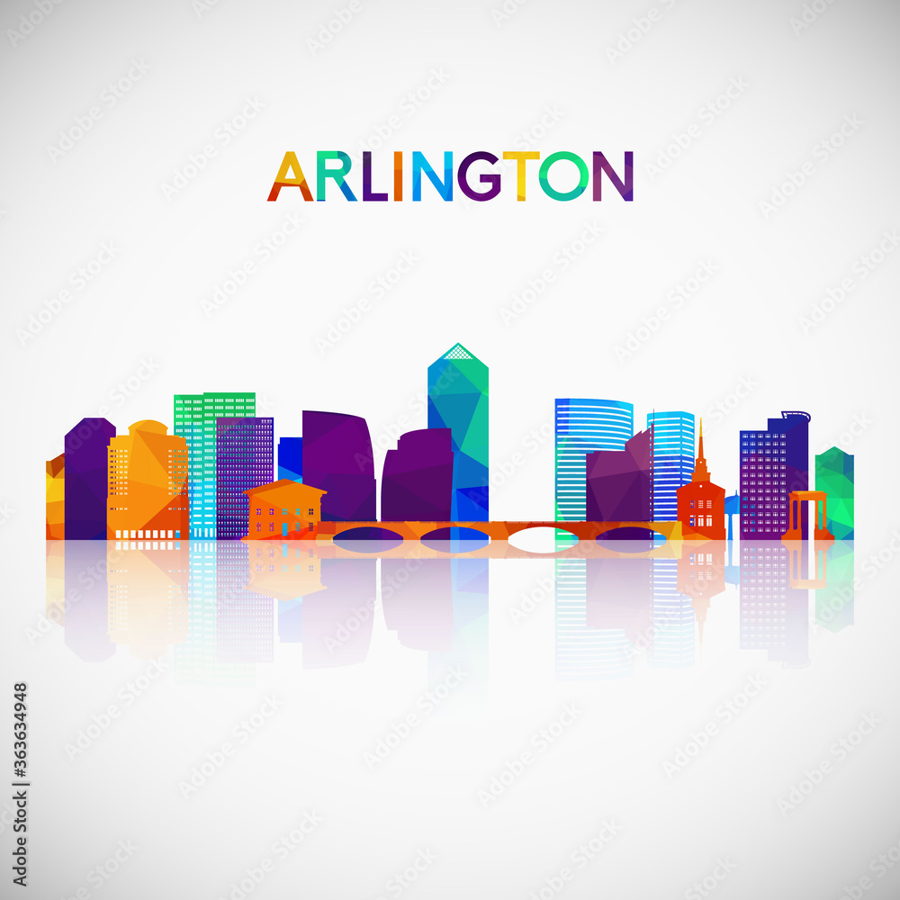 Arlington, Virginia skyline silhouette in colorful geometric style. Symbol for your design. Vector illustration.