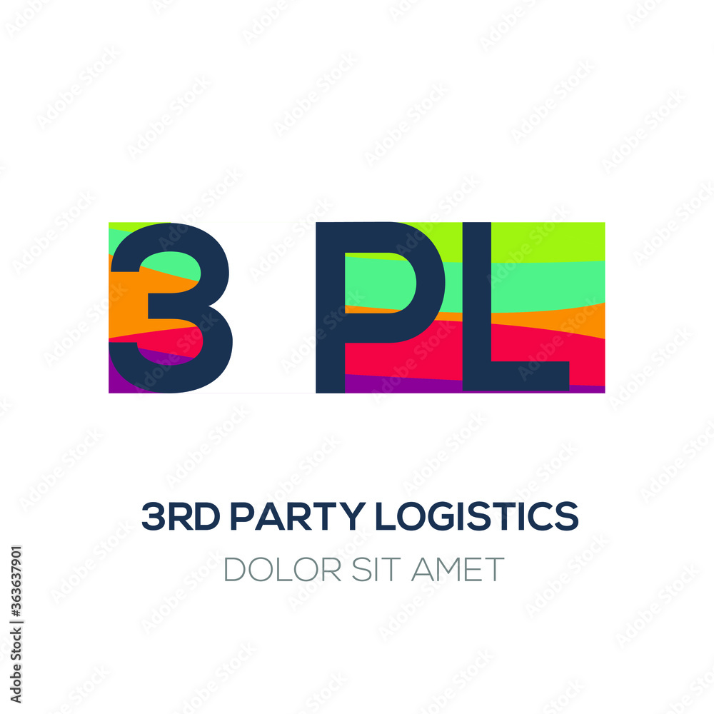 Fotografie Creative colorful logo 3pl mean (3rd party logistics) .