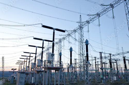Electric power transmission lines, High voltage power transformer substation