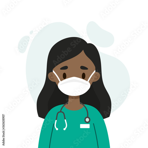 Female doctor/nurse wearing a mask