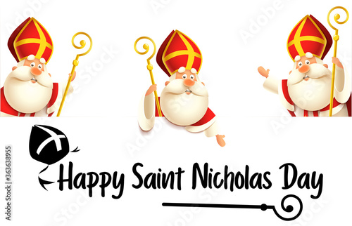 Happy Saint Nicholas or Sinterklaas day set - isolated on transparent background photo