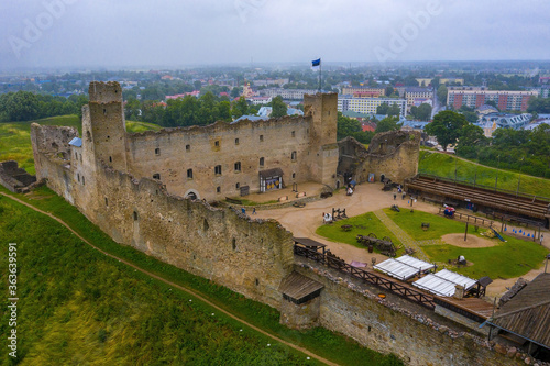 Aerial view of the Rakvere Castle in Estonia. photo