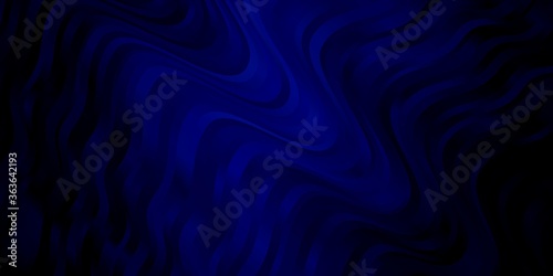 Dark BLUE vector pattern with wry lines. Illustration in abstract style with gradient curved. Pattern for ads, commercials.