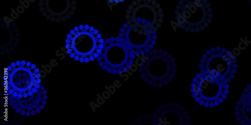 Dark blue, green vector texture with disease symbols.