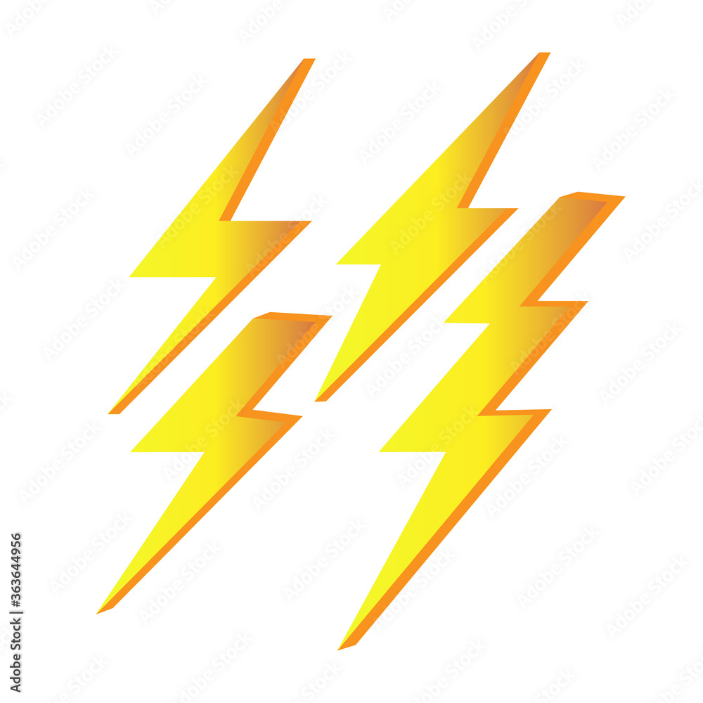 Thunderbolt, power, energy set design collection for element design Thunderbolt, power, energy set design collection for element design