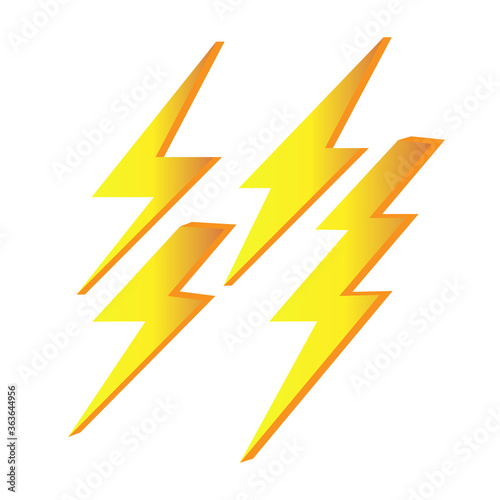 Thunderbolt, power, energy set design collection for element design