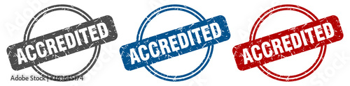accredited stamp. accredited sign. accredited label set