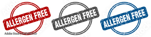 allergen free stamp. allergen free sign. allergen free label set