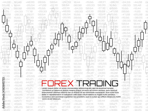 Stock market with japanese candles. Forex trading graphic design concept. Abstract finance background. Vector illustration