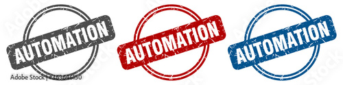 automation stamp. automation sign. automation label set