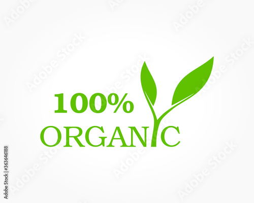 Vector illustration of logo for organic products on a light background.