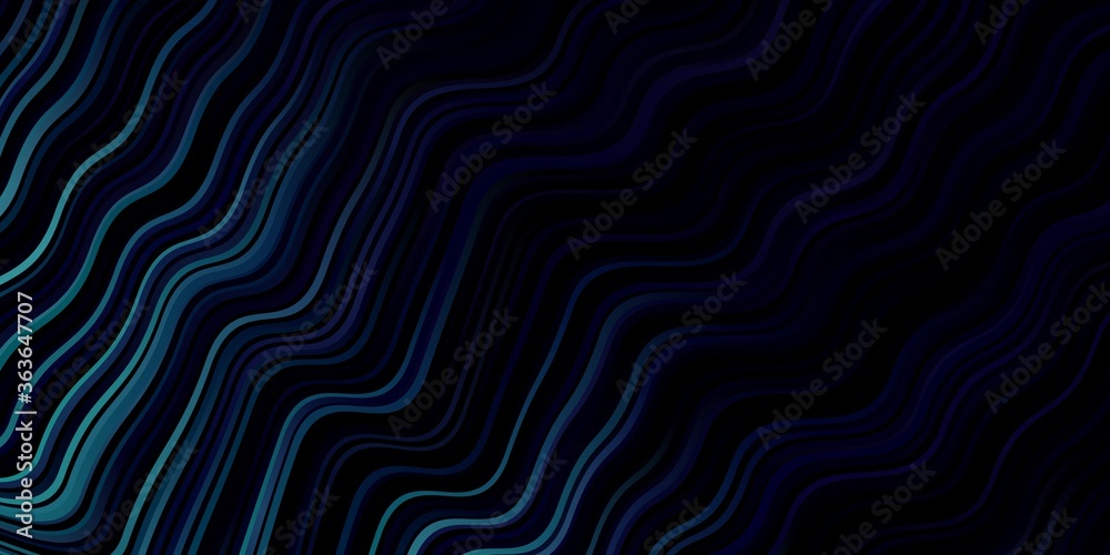 Dark Blue, Green vector texture with curves. Colorful illustration in circular style with lines. Pattern for websites, landing pages.