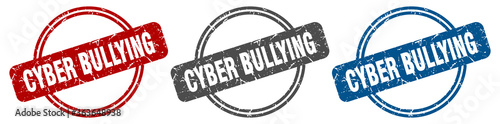 cyber bullying stamp. cyber bullying sign. cyber bullying label set
