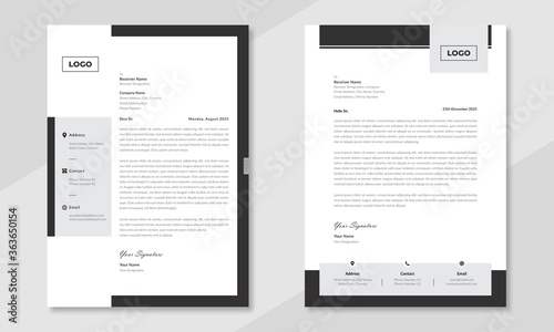 Minimalist concept business style letterhead template design. Professional & modern letterhead template design with geometric shapes. Vector graphic design. photo