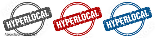 hyperlocal stamp. hyperlocal sign. hyperlocal label set