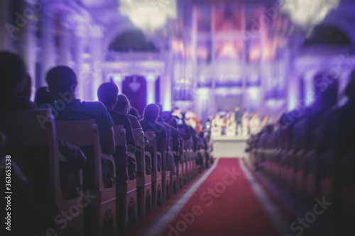 Photography A view of philharmonia philharmonic concert hall isle with pipe organ and orches