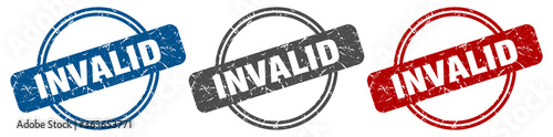 invalid stamp. invalid sign. invalid label set photo